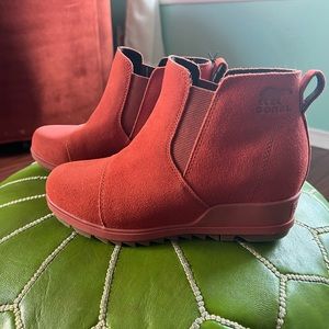 Sorel Evie suede wedge pullon bootie NEW NWT
